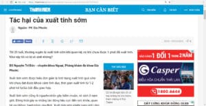 Tác hại của xuất tinh sớm