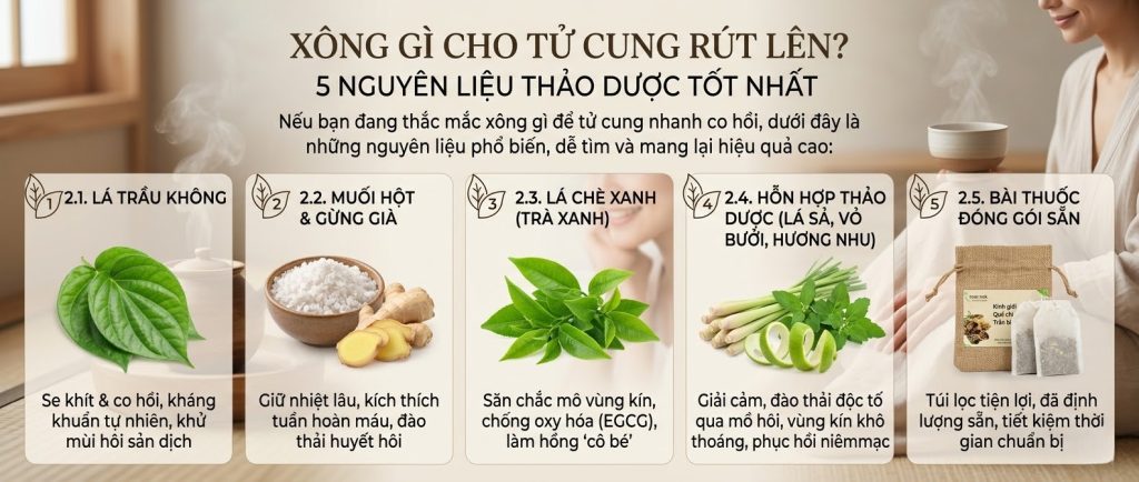 5 loại thảo dược xông tử cung tốt nhất