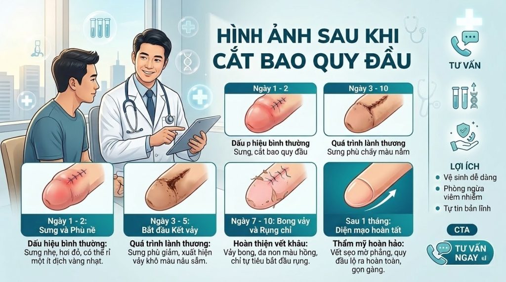 Tổng hợp hình ảnh sau khi cắt bao quy đầu