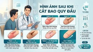 Tổng hợp hình ảnh sau khi cắt bao quy đầu