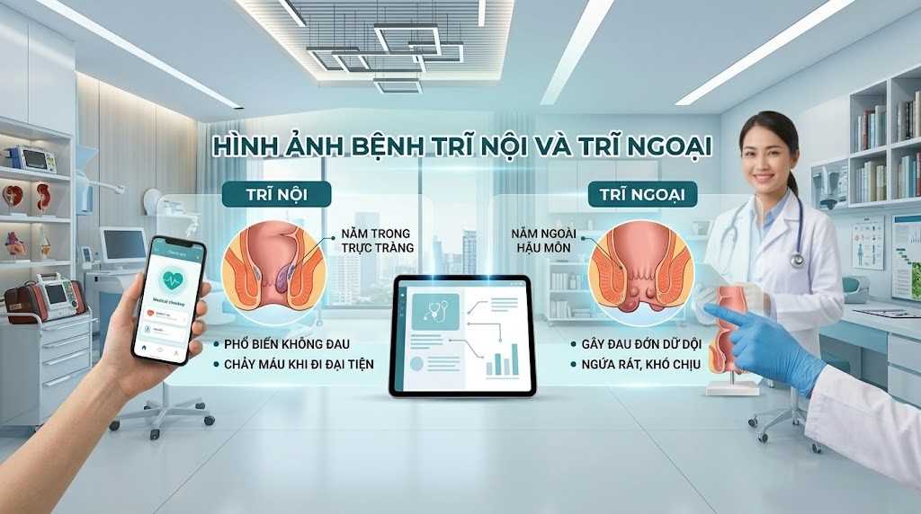 Hình ảnh bệnh trĩ nội và trĩ ngoại 4 cấp độ