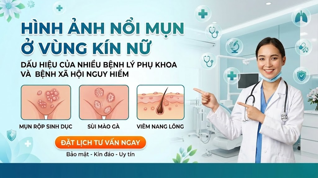 Hình ảnh nổi mụn ở vùng kín nữ