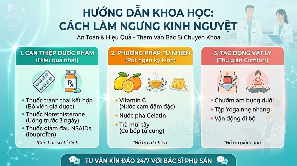 Cách làm ngưng kinh nguyệt ngay lập tức