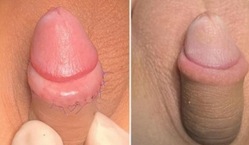 Hình ảnh sau khi cắt bao quy đầu từ 1-3 ngày