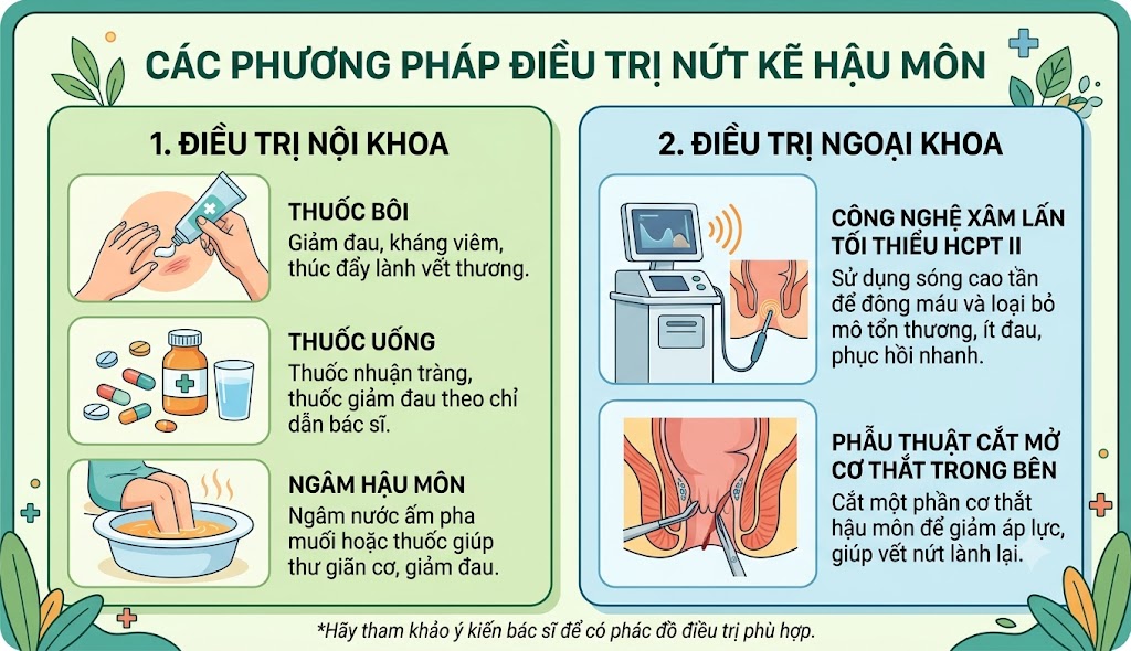 Điều Trị Nứt Kẽ Hậu Môn: Phương Pháp Chuẩn Y Khoa, Nhanh Lành & Hạn Chế Tái Phát 3 Các phương pháp điều trị bệnh nứt kẽ hậu môn hiệu quả