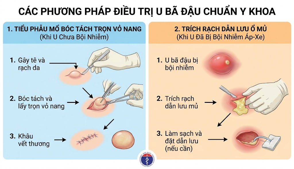 Phương pháp điều trị u bã đậu hiệu quả, chuẩn y khoa