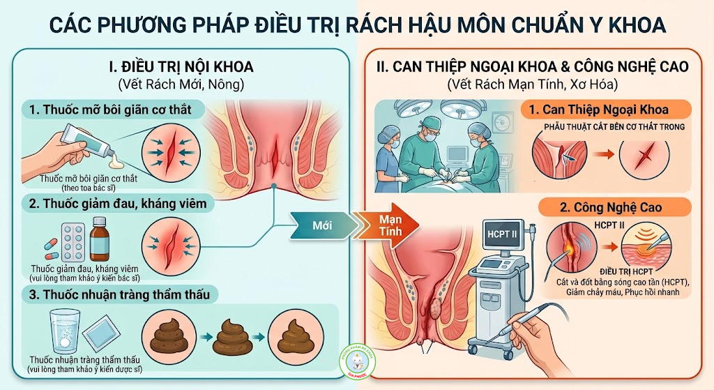Các phương pháp điều trị rách hậu môn chuẩn y khoa