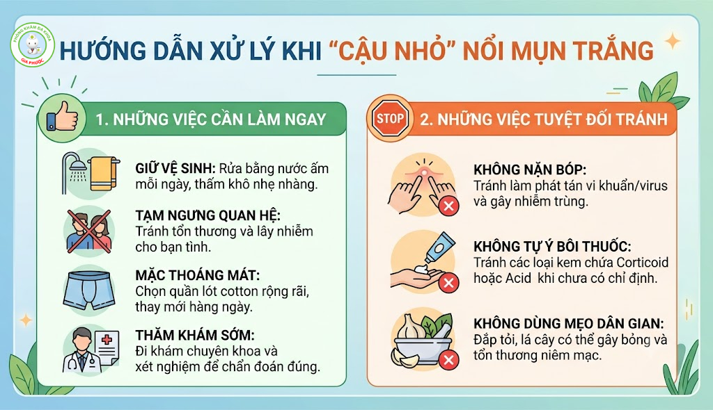 Cách xử lý chuẩn y khoa khi dương vật nổi mụn trắng