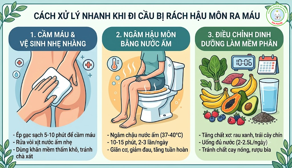Cách xử lý nhanh tại nhà khi đi cầu bị rách hậu môn ra máu