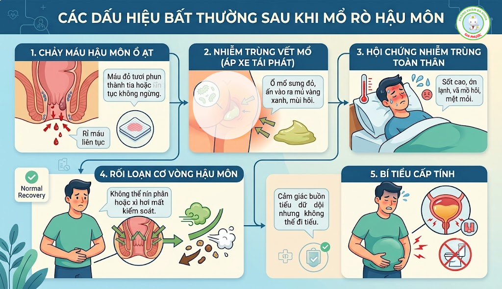 Dấu hiệu nguy hiểm sau khi mổ rò hậu môn