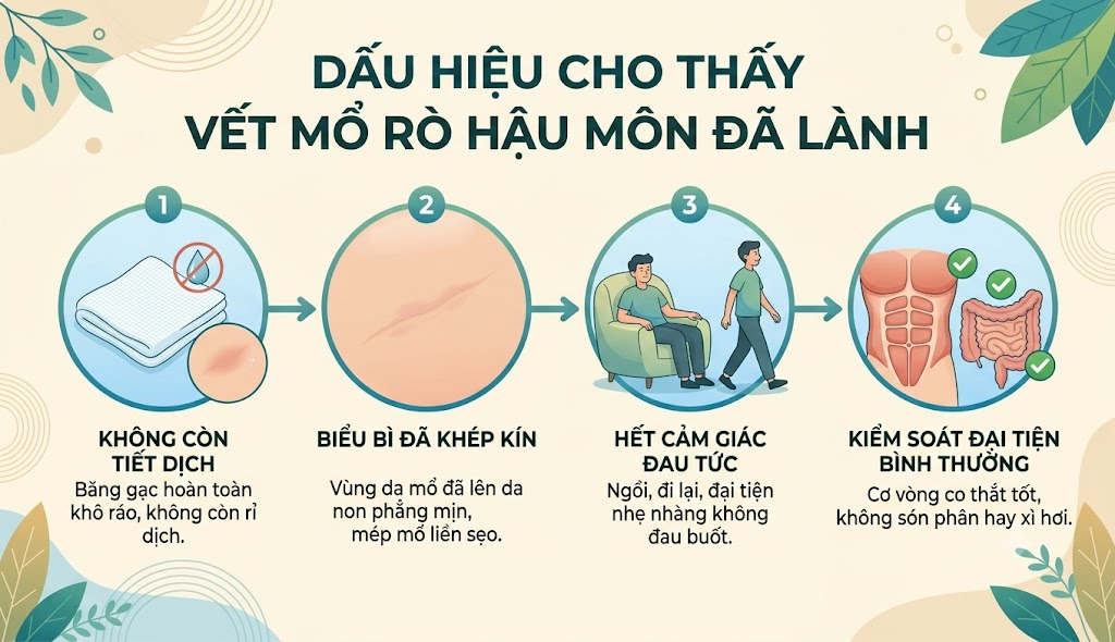 Mổ Rò Hậu Môn Bao Lâu Thì Quan Hệ Được? Lời Khuyên Chuẩn Y Khoa 3 Dấu hiện nhận biết vết mổ rò hậu môn đã lành