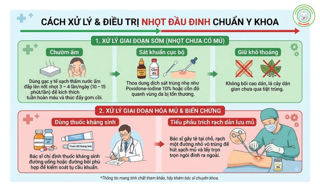 Cách xử lý và điều trị nhọt đầu đinh chuẩn y khoa