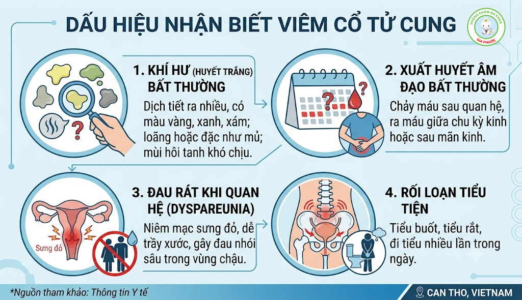 Dấu hiệu nhận biết viêm cổ tử cung