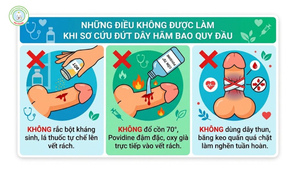 Đứt Dây Hãm Bao Quy Đầu Xử Lý Như Thế Nào An Toàn Chuẩn Y Khoa 5 Những điều tuyệt đối không được làm khi đứt dây hãm bao quy đầu