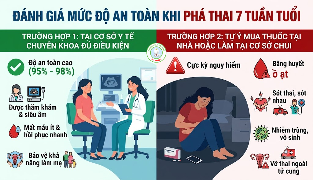 Phá thai 7 tuần tuổi có sao không?