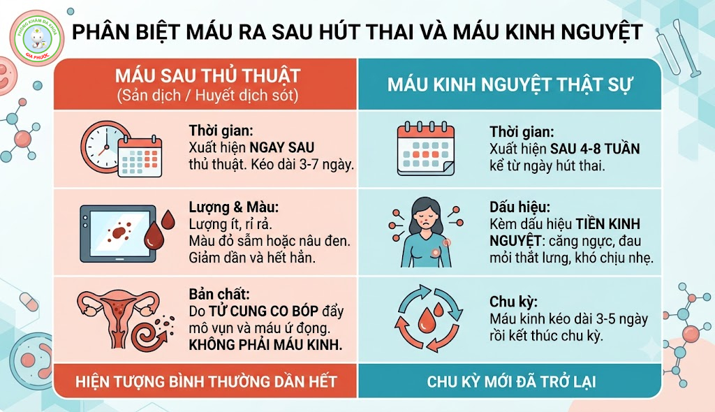 Phân biệt máu sau hút thai và máu kinh nguyệt 