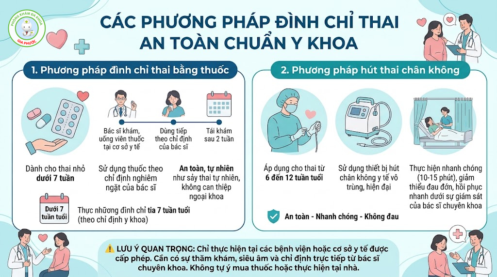 Phương pháp đình chỉ thai an toàn cho các trường hợp thai nhỏ dưới 12 tuần